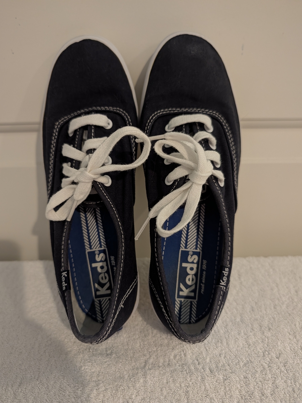 Keds Women's Champion Canvas Lace-Up Sneakers - Navy/White